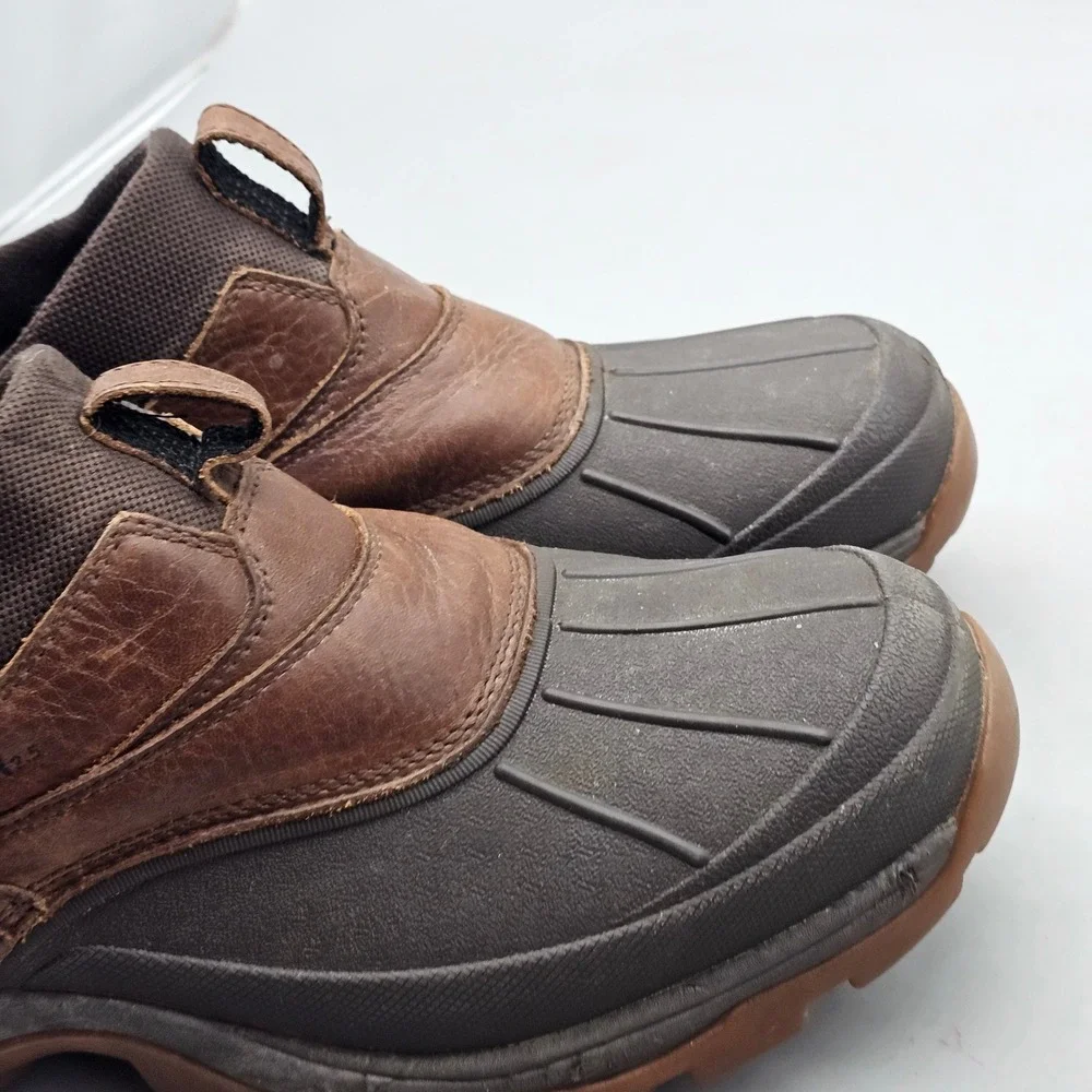 LL Bean Storm Chaser Slip On Boots Mens 13 Brown Leather Waterproof 507173
